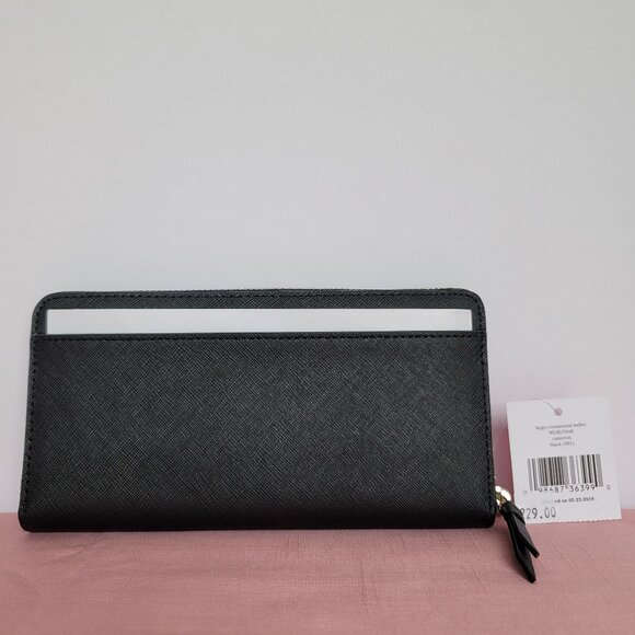KATE SPADE Cameron Continental Saffiano Leather Wallet- Black 🎈$115.⭐ - Picture 7 of 16